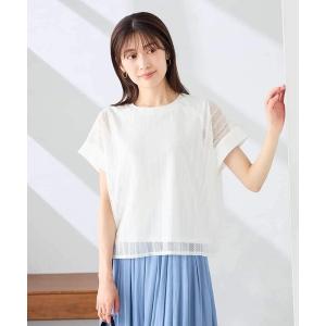 tシャツ 半袖 幾何レースレイヤードトップス レディース