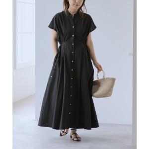 ワンピース 「洗える」フレンチタックシャツワンピース
