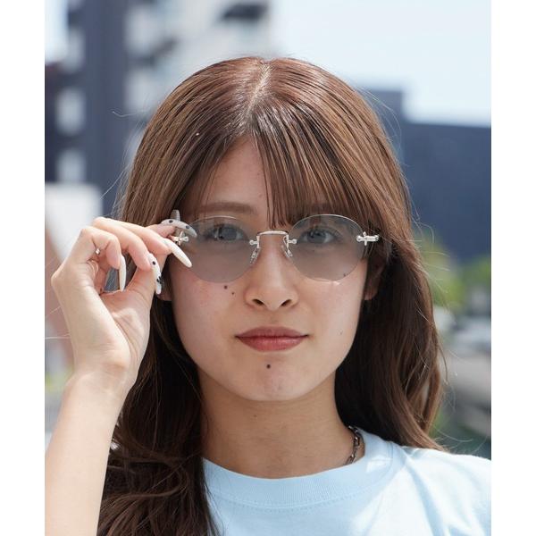 サングラス no eyedia/ノーアイディア NE-453 リムレスメガネ ラウンドシェイプ レデ...
