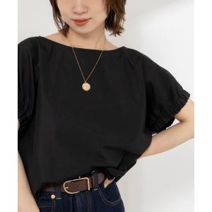 ブラウス シャツ 半袖 「セットアップ対応」ウォッシャブルエクセルテックタンブラーギャザーフレンチスリーブブラウス レディース