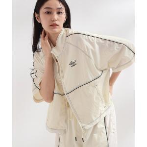 ブルゾン アウター 「umbro／アンブロ」シアーナイロン5分袖ZIPアップブルゾン レディース