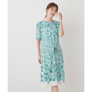 パーティードレス ワンピース 夏 半袖 「お出かけ/時短」小花柄ワンピース