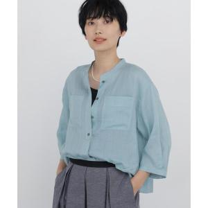 ブラウス シャツ 「名品 / ウォッシャブル / 4色展開」ラミーバンドカラーシャツブラウス レディース