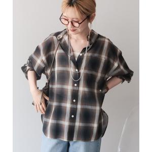 ブラウス シャツ 夏 「3WAY」シアーチェック...の商品画像