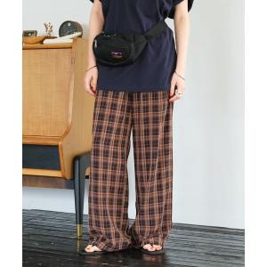 ワイドパンツ パンツ チェックミニオルテガパンツ レディース
