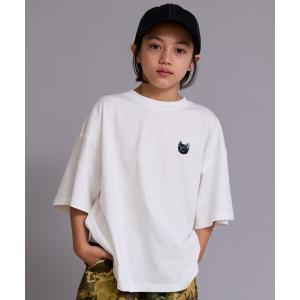 tシャツ 「90-160cm」「綿100%」ネコ 刺繍 半袖 Tシャツ「PAIRMANON STREET」 キッズ 子供服 男の子 女の子