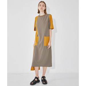 「A + TOKYO」 半袖ワンピース 2 モカ レディース