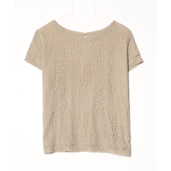 「NATURAL BEAUTY BASIC」 半袖ブラウス MEDIUM カーキ レディース