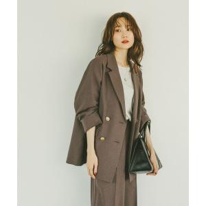 「GLOBAL WORK」 テーラードジャケット LARGE ダークブラウン レディース