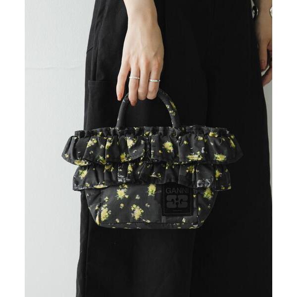 Ganni Ganni MINI SHOPPER RUFFLE PRINT ハンドバッグ