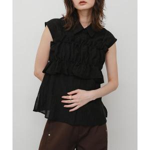 ブラウス シャツ ビスチェセットノースリーブシャツ レディース