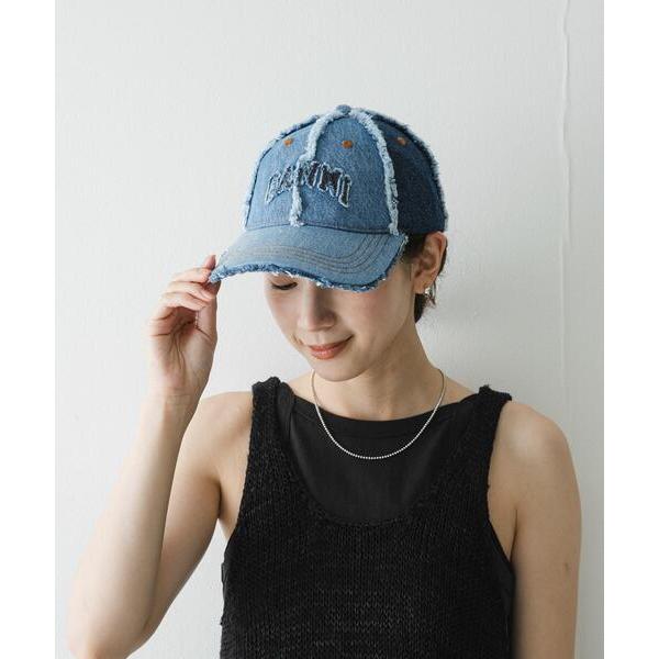 Ganni Ganni DENIM PATCHWORK CAP 帽子
