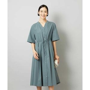 ワンピース 夏 半袖 フレアシャツワンピース