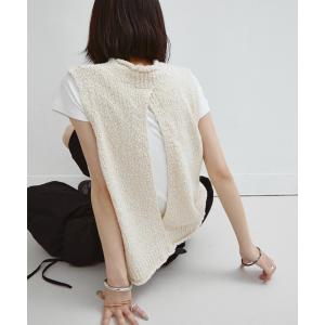 サマーニット ニット セーター バックスリットスリーブレスニット レディース
