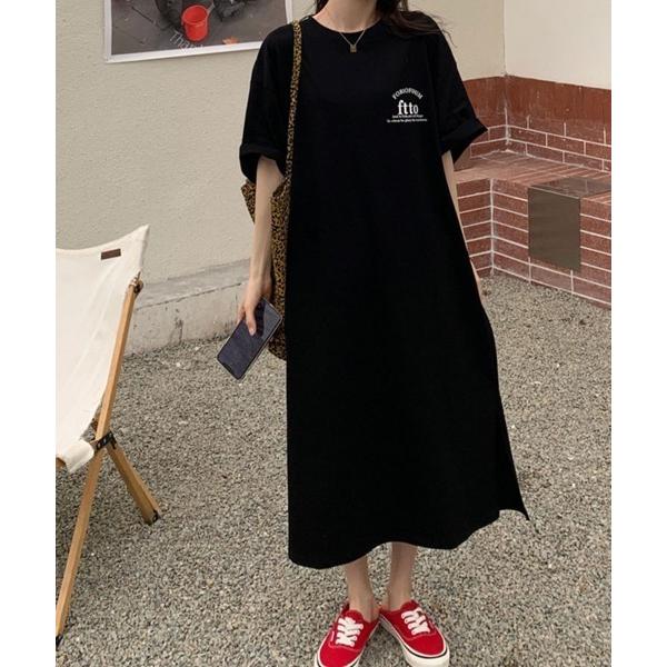 ワンピース ワンポイントTシャツワンピース
