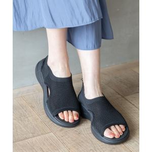 「GLOBAL WORK」 フラットサンダル SMALL ブラック レディース