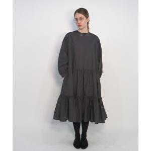 「haupia」 長袖ワンピース MEDIUM チャコールグレー レディース