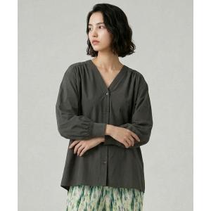 「GLOBAL WORK」 長袖ブラウス LARGE スミクロ レディース