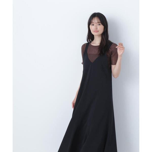 「NATURAL BEAUTY BASIC」 サロペットスカート P/S ブラック レディース