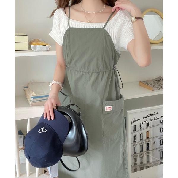 「Java」 サロペットスカート X-LARGE カーキ レディース