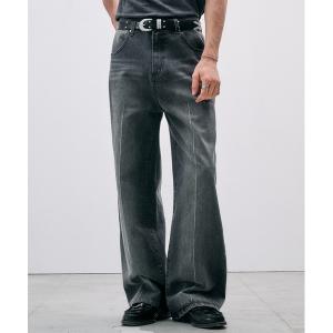 ワイドパンツ ジーンズ CENTER LINE STRAIGHT DENIM / センターラインストレートデニムパンツ メンズ レディース