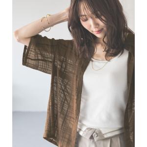「GLOBAL WORK」 半袖シャツ LARGE ブラウン系その他 レディース