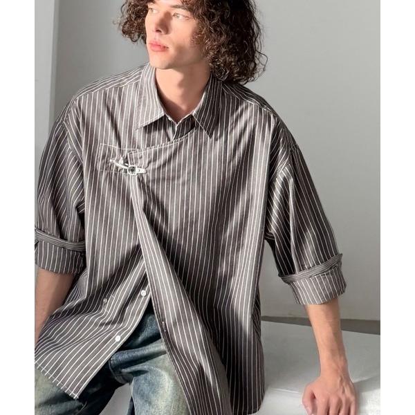 「Java」 長袖シャツ MEDIUM グレー メンズ