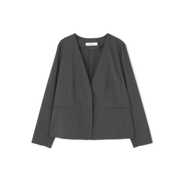 「NATURAL BEAUTY BASIC」 ノーカラージャケット MEDIUM グレー レディース