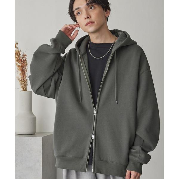 「MONO-MART」 ジップアップパーカー L チャコール メンズ