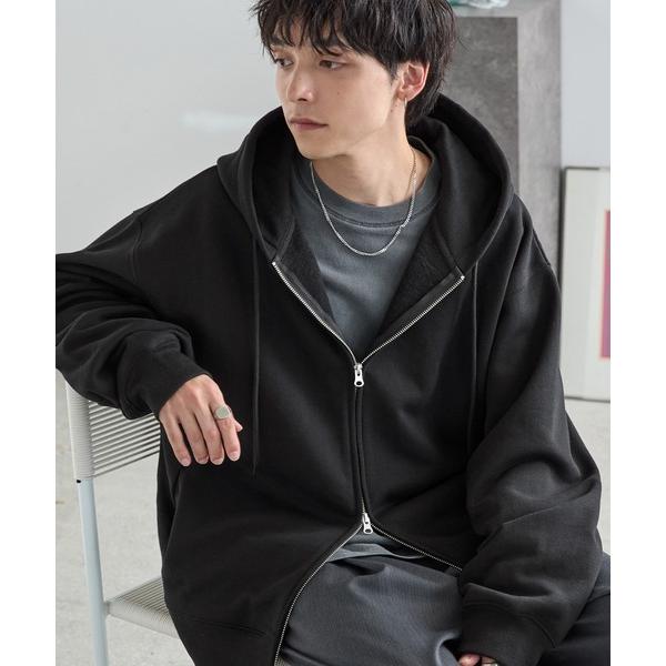 「MONO-MART」 ジップアップパーカー L ブラック メンズ