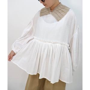 「haupia」 長袖ブラウス MEDIUM オフホワイト レディース