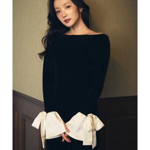 tシャツ 「AW collection第1弾！ 大人のための- Be Romantic. -」リボンカフスシアーベロアトップス レディース