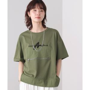 tシャツ 半袖 刺繍アンダーファスナーＴシャツ レディース