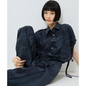 ブラウス シャツ 半袖 「UJOH/ウジョー」「STUDIOUS別注」 FLOWER LACE GATHER SLEEVE SHIRT/フラワーレースギャザースリーブシャツ レディース