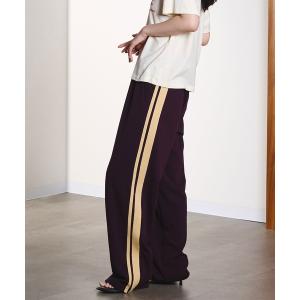 パンツ SIDE LINE GEORGETTE PANTS レディース