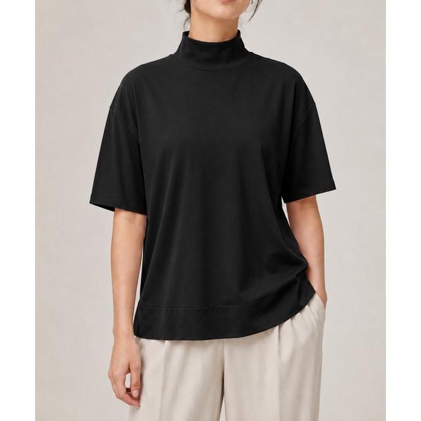 tシャツ 半袖 ハイネックゆるっとTシャツ レディース