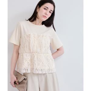 tシャツ 半袖 バテンレーストップス レディース