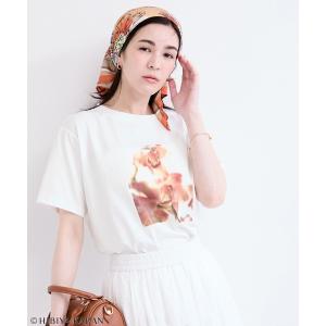tシャツ 半袖 日比谷花壇プリントTシャツ レディース