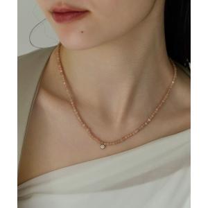 アレルギー対応 ネックレス 「金属アレルギー対応」ウィスパーストーンネックレス　天然石/ビーズネックレス/ステンレス/全長40cm レディース