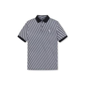 ポロシャツ 半袖 MENS ジオメトリックリブカラー 半袖ポロシャツ メンズ