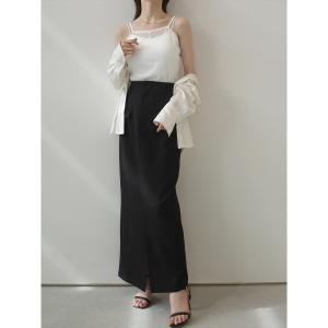 ロング スカート ダブルポケットペンシルスカート ｜ ブラック