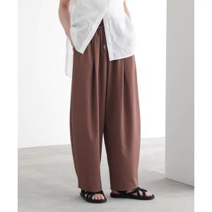 uvカット スラックス パンツ 「低身長/高身長向けサイズ有」ドロストカーブパンツ「サスティナブル」 レディース