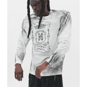 tシャツ 「E RIN AI E」ASH MOON LONG SLEEVE T / 「オリンアイ」アッシュムーングラフィックプリント長袖Ｔシャツ メンズ レディース