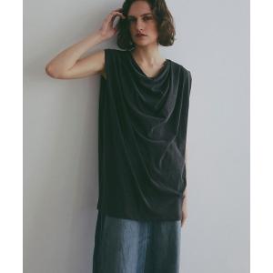 tシャツ スリーブレスドレープネックプルオーバー レディース