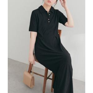 ワンピース 半袖 タックフレアポロワンピースの商品画像