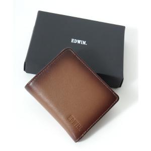 二つ折り 二つ折り財布 財布 EDWIN/エドウィン 本革 レザーウォレット 二つ折り財布 箱付き メンズ レディース