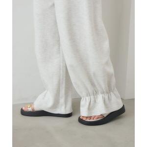 パンツ 裾フリルスウェットPT レディース