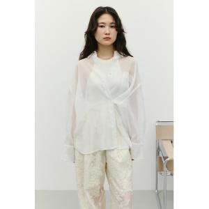 ブラウス シャツ 夏 「4色展開・長袖」2WAYシアーシャツ レディース