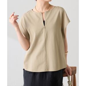 tシャツ 半袖 体型カバー/オフィスに使えるTシャツ/トリコットフレンチT/セットアップ可 レディース