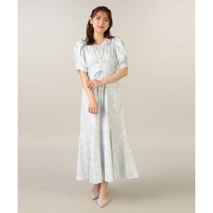 「LAISSE PASSE」 半袖ワンピース 36 ブルー レディース